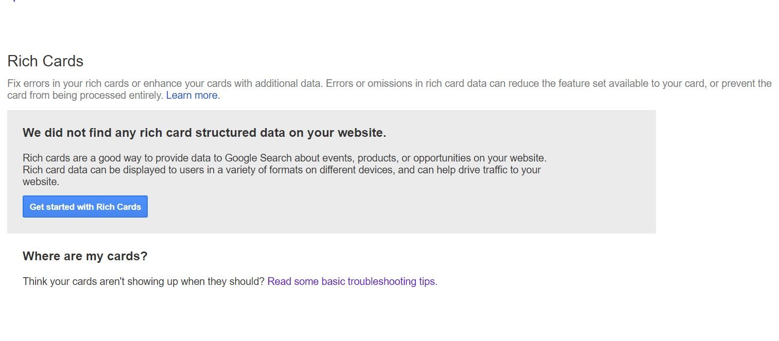 We did not find any rich card structured data on your website