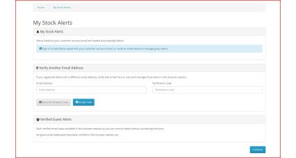 Stock Alert Management Page – Customer Self-Service Addon Stock Alert Management Page – Customer Self-Service Addon