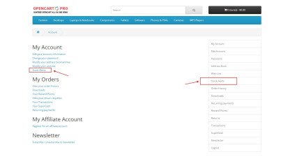Stock Alert Management Page – Customer Self-Service Addon Stock Alert Management Page – Customer Self-Service Addon