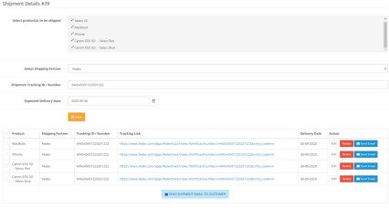 Image for Order Shipment Tracking Details 