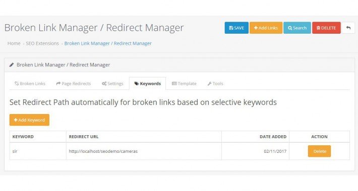 Showing image for Broken Link Manager /Auto Redirect Manager Broken Link Manager /Auto Redirect Manager image for opencart