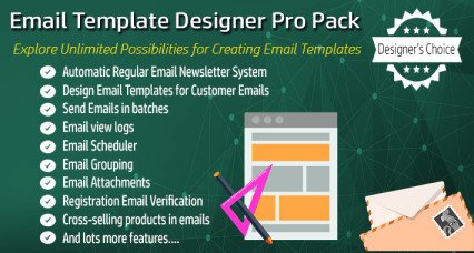 Профессиональный пакет Email Template Designer + Планировщик информационных бюллетеней Расширения и модули, Расширения OpenCart, Премиум-расширения, Повысить продуктивность, Расширения электронной почты, Лучшие предложения Opencart image