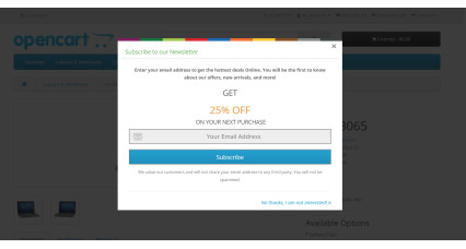 Image showing extension Multi-purpose Popup/block - Newsletter Subscribe - Easy Account Signup - Login Popup for opencart