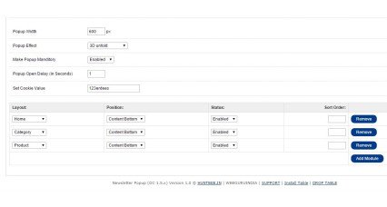 Ventana emergente / bloque multipropósito - Suscripción al boletín - Registro fácil de cuenta - Ventana emergente de inicio de sesión Extensiones y módulos, Módulos OpenCart image