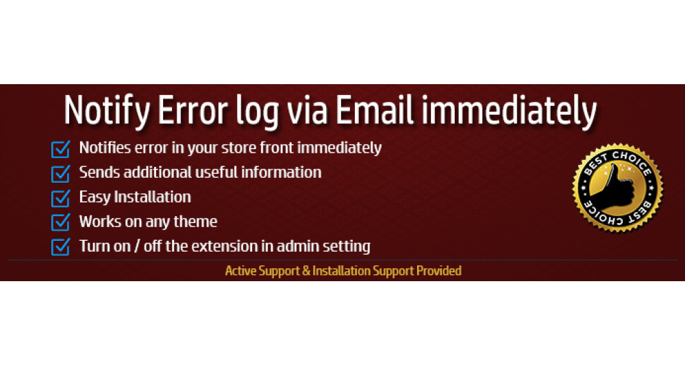 Notify Error log on Email image