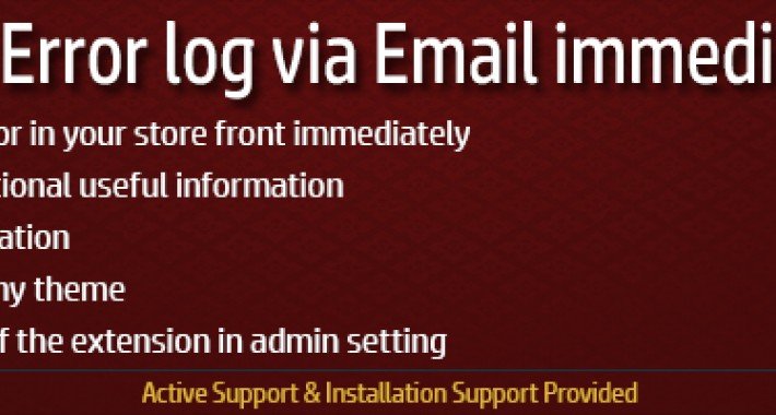 Showing image for Notify Error log on Email Notify Error log on Email image for opencart