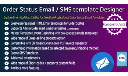 Order Status Email / SMS Template Designer PRO