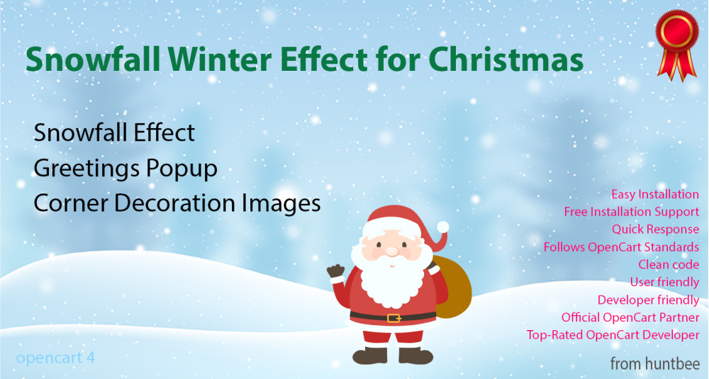 Sneeuwvlokkeneffect voor OpenCart 4 (kerstmodule) image