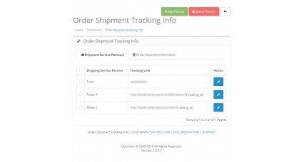 Showing image for Order Shipment / Courier Tracking Info Image showing extension Order Shipment / Courier Tracking Info for opencart