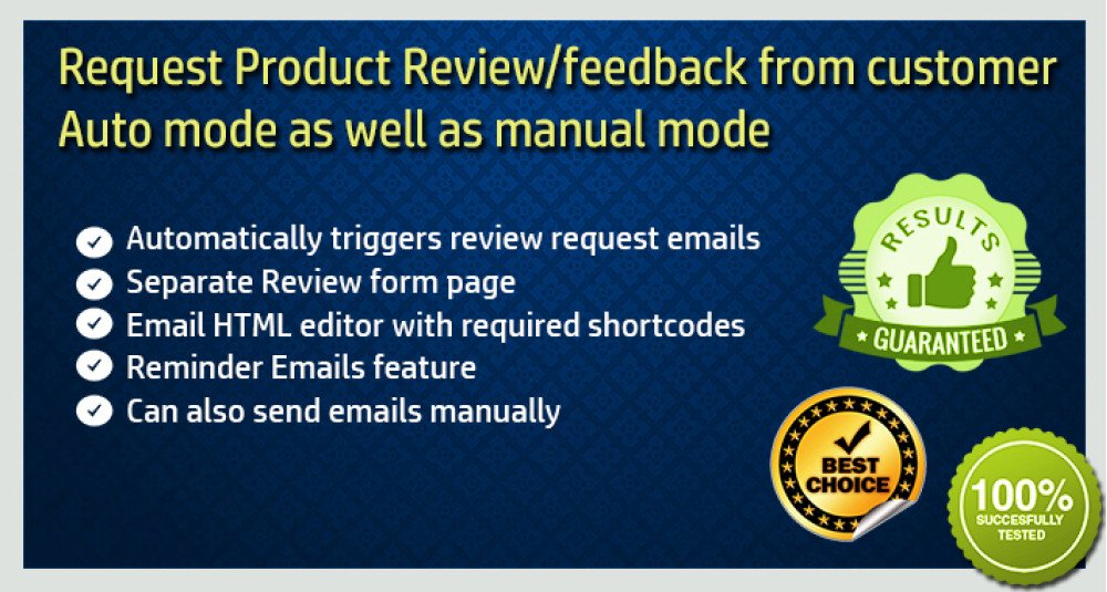 Postează cumpărarea de revizuire a produsului Cerere de e-mail automatizată Extensii și module, Extensii OpenCart, Crește productivitatea, OpenCart 2.x.x.x Store, OpenCart 3.x.x.x Store, Extensii prin e-mail image