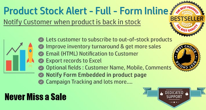 Showing image for Product Stock Notification Alert - Full - Form Inline Product Stock Notification Alert - Full - Form Inline image