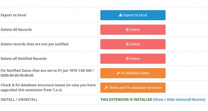 Showing image for Product Stock Notification Alert - Standard Image showing extension Product Stock Notification Alert - Standard for opencart
