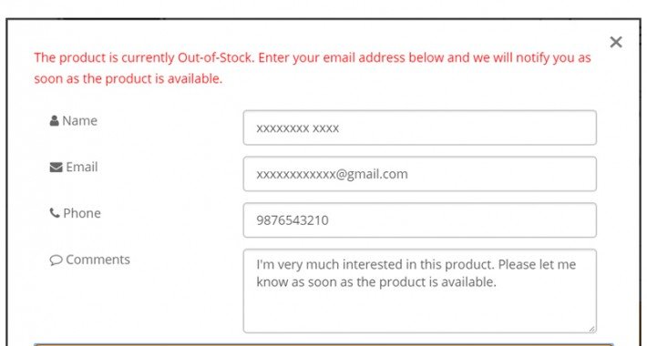 Showing image for Product Stock Notification Alert - Standard Image showing extension Product Stock Notification Alert - Standard for opencart