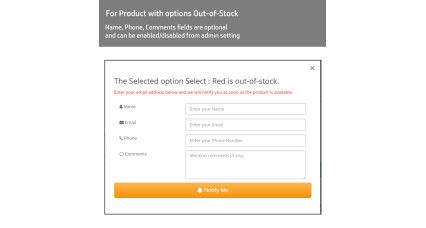 Image showing extension Product Stock Notification Alert - Full - Form Inline for opencart
