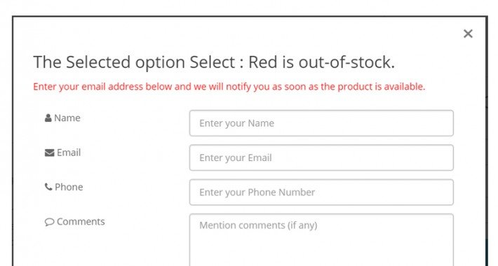 Showing image for Product Stock Notification Alert - Standard Image showing extension Product Stock Notification Alert - Standard for opencart