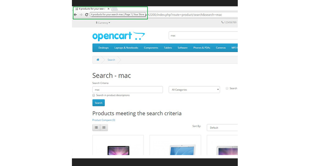 Recherche et balises de pages de métadonnées SEO Extensions et modules, Extensions OpenCart, Applications de référencement image