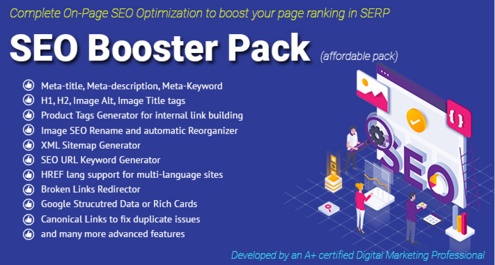 Image showing extension SEO Booster Pack (affordable pack) for opencart