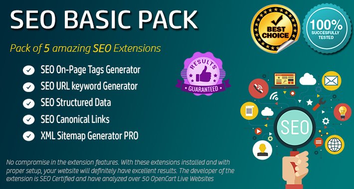 Showing image for SEO Basic Pack Image showing extension SEO Basic Pack for opencart