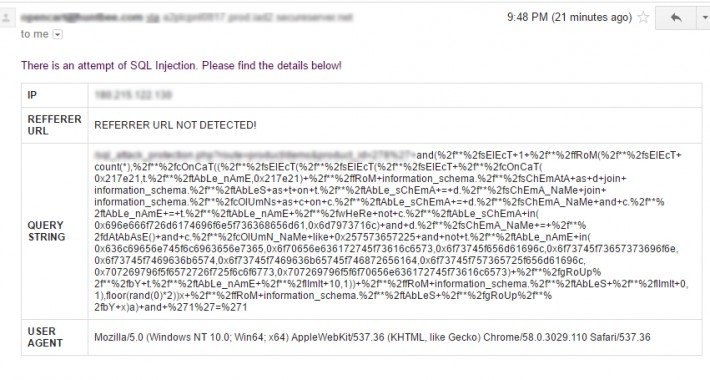 Showing image for SQL Injection attack Protection SQL Injection attack Protection image for opencart