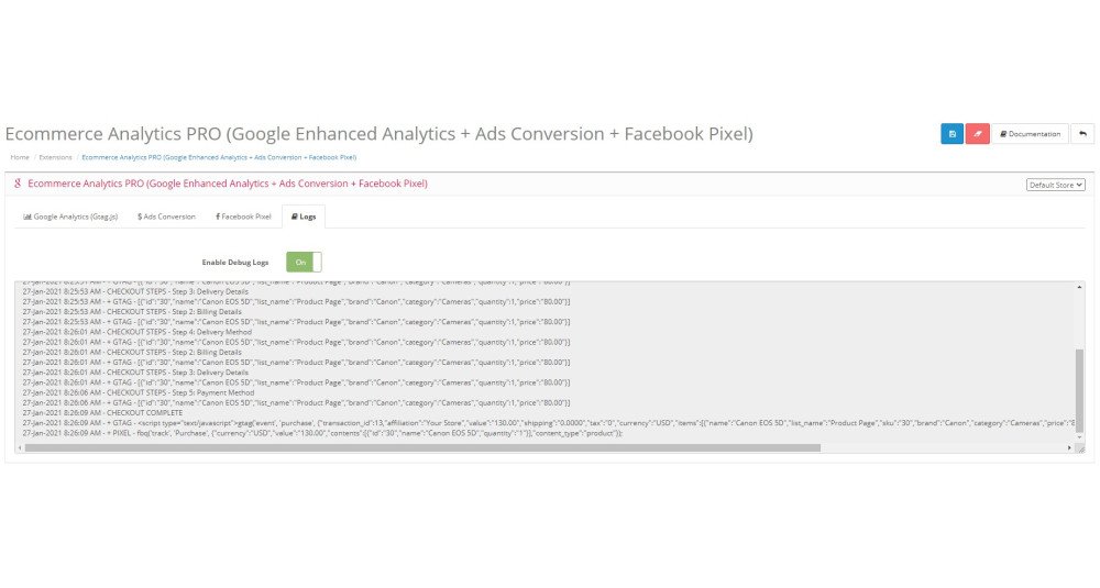 Showing image for Google Analytics + Ads Conversion + Facebook Pixel for OpenCart 4 Google Analytics + Ads Conversion + Facebook Pixel for OpenCart 4 image