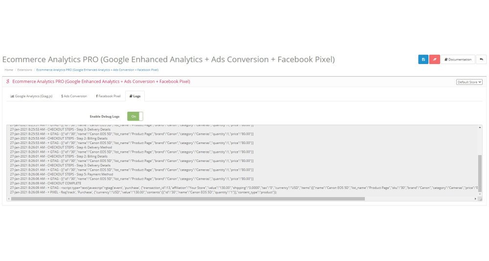 Image showing extension Google Analytics Enhanced Ecommerce Tracking for OpenCart [2xxx - 3xxx] for opencart