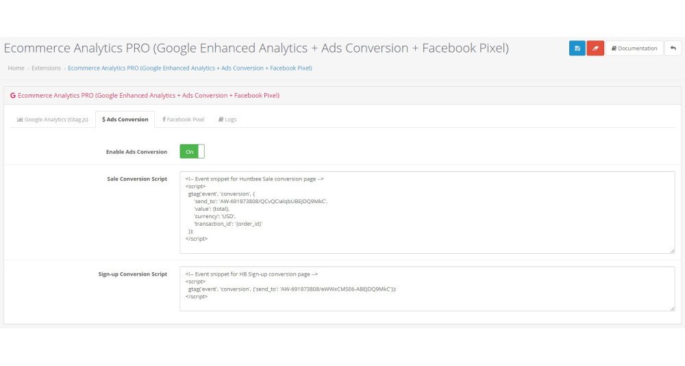 Image showing extension Google Analytics Enhanced Ecommerce Tracking for OpenCart [2xxx - 3xxx] for opencart