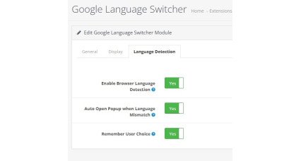 OpenCart Google Translate Language Switcher Extension Google Language Switcher OpenCart popup language selector with automatic translation feature