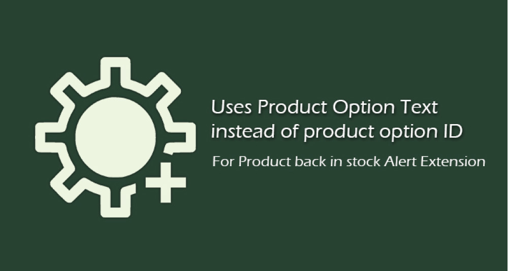 Notification de retour en stock basée sur le texte de l'option de produit image