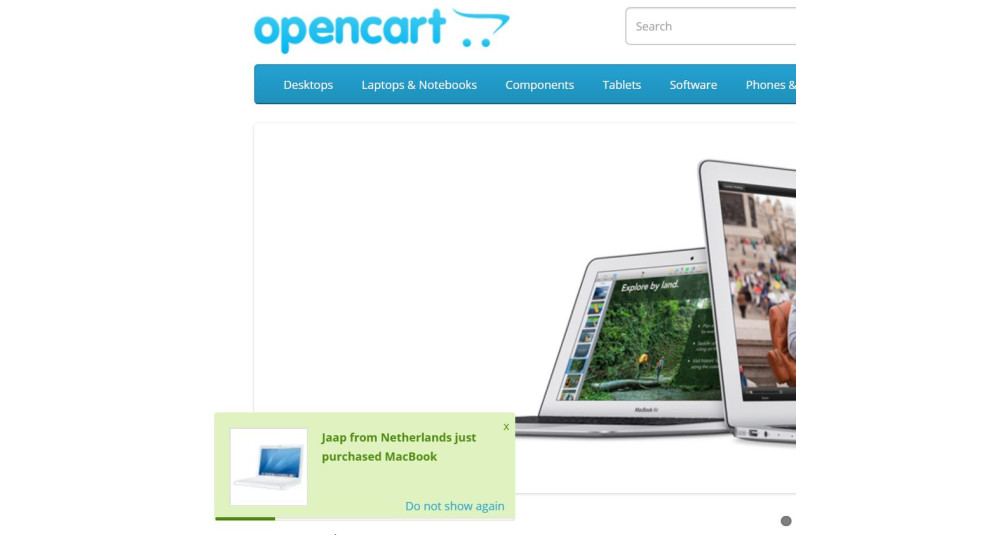Recently Purchased Popup Alert [23xx- 3xxx] image for opencart