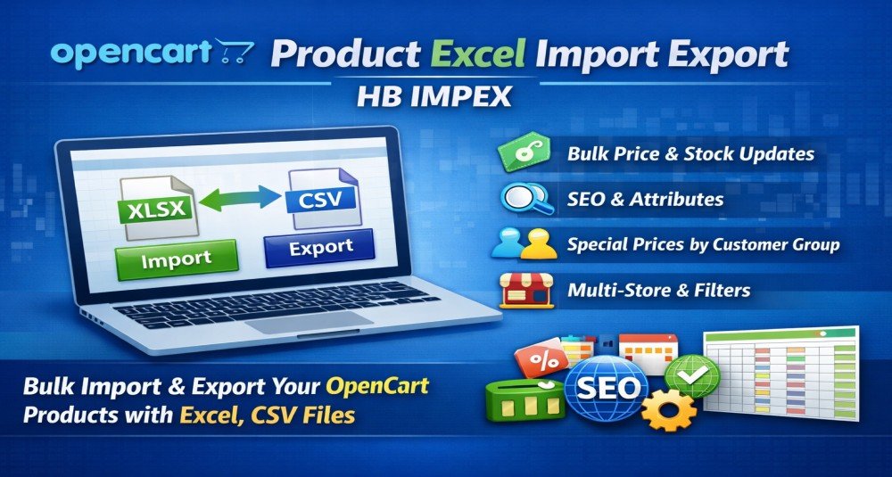 Import a Export Produktov cez Excel – OpenCart rozšírenie od HuntBee