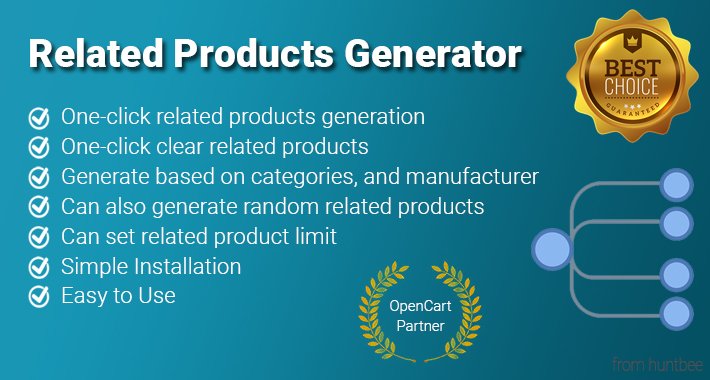 Generátor Súvisiacich Produktov pre OpenCart – OpenCart rozšírenie od HuntBee