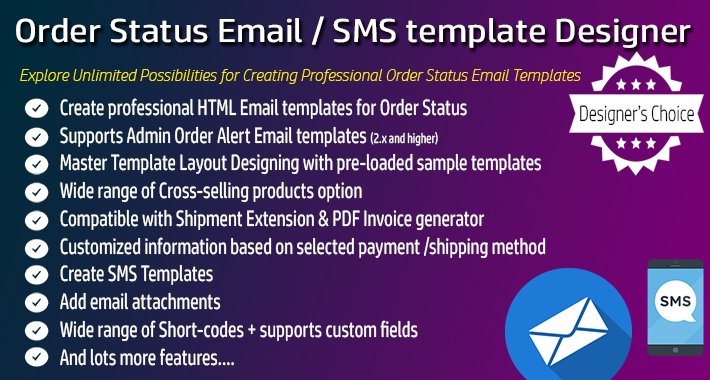 PRO Dizajnér Emailov a SMS pre Stav Objednávky – OpenCart rozšírenie od HuntBee