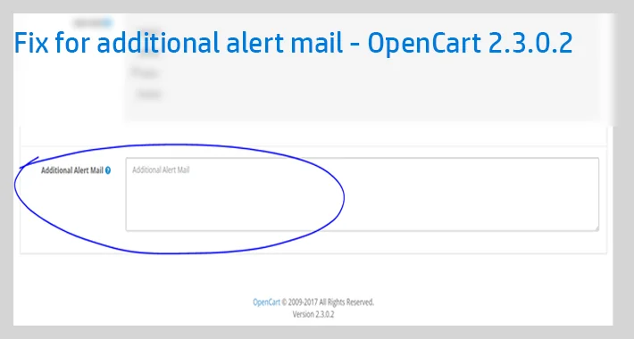 Kép További e-mailek javítása az OpenCart 2.3.0.2-ben számára