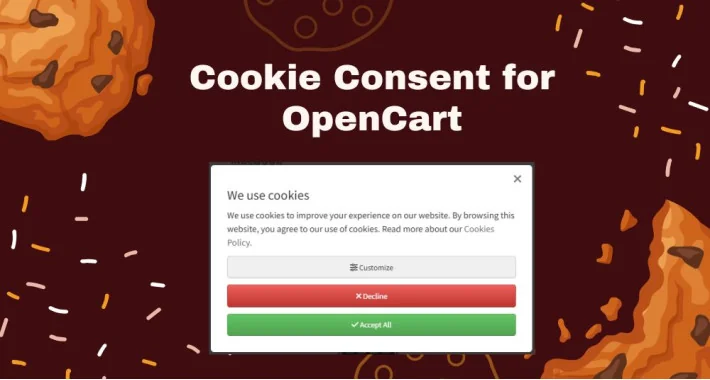 Imagine pentru Consimțământ pentru cookie-uri pentru OpenCart